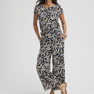 Chico's Travelers™ Leaves Belted Jumpsuit, Size 2/L, NEW